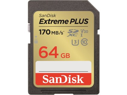 Paměťová karta SanDisk SDXC Extreme Plus 64GB UHS-I U3 (170R/80W)
