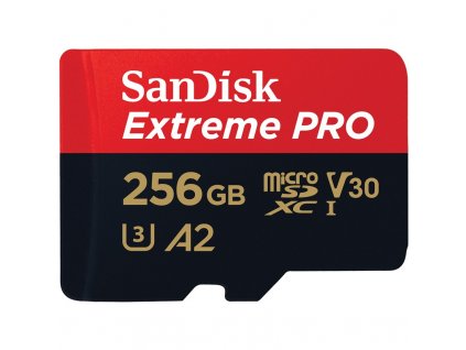 Paměťová karta SanDisk Micro SDXC Extreme Pro 256GB UHS-I U3 (200R/140W) + adaptér