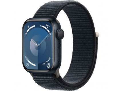 Chytré hodinky Apple Watch Series 9 GPS 41mm pouzdro z temně inkoustového hliníku - temně inkoustový provlékací sportovní řemínek