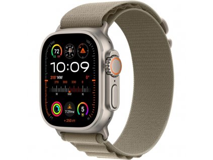 Chytré hodinky Apple Watch Ultra 2 GPS + Cellular, 49mm pouzdro z titanu - olivový alpský tah - S
