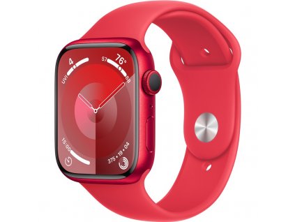 Chytré hodinky Apple Watch Series 9 GPS 45mm pouzdro z hliníku (PRODUCT)RED - (PRODUCT)RED sportovní řemínek - S/M