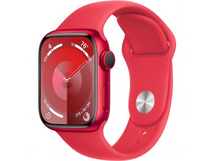 Chytré hodinky Apple Watch Series 9 GPS + Cellular 41mm pouzdro z hliníku (PRODUCT)RED - (PRODUCT)RED sportovní řemínek - M/L