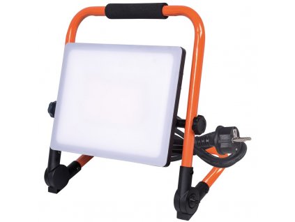 Reflektor Solight 100 W, 9000 lm, 4000 K, IP65, se sklopným stojanem - oranžový