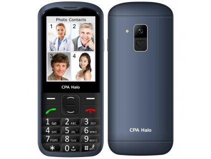 Mobilní telefon CPA Halo 28 Senior s nabíjecím stojánkem - modrý