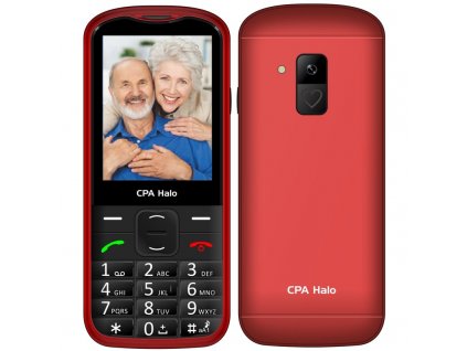 Mobilní telefon CPA Halo 28 Senior s nabíjecím stojánkem - červený