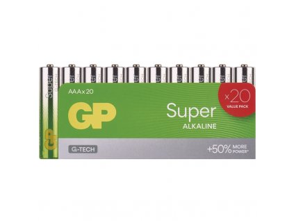 Baterie alkalická GP Super Alkaline AAA (LR03), 20 ks