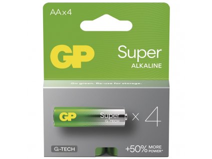 Baterie alkalická GP Super AA (LR6), 4 ks