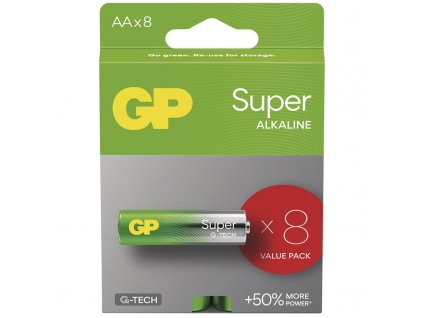 Baterie alkalická GP Super AA (LR6), 8 ks