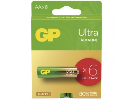 Baterie alkalická GP Ultra AA (LR6), 6 ks