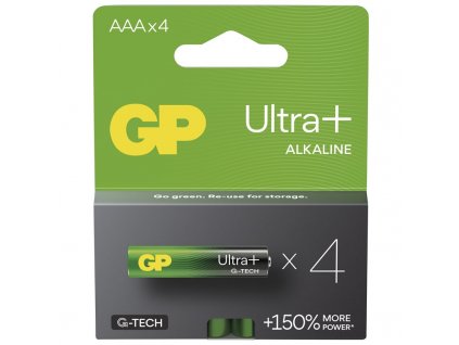 Baterie alkalická GP Ultra Plus AAA (LR03), 4 ks