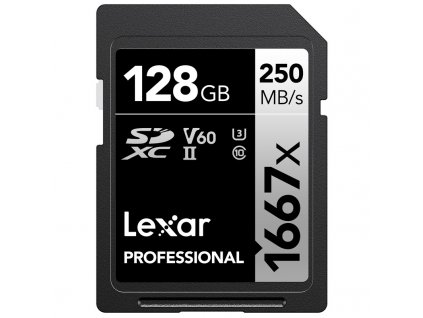 Paměťová karta Lexar Professional 1667x SDXC 128GB UHS-II, (250R/120W), C10 V60 U3