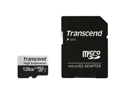 Paměťová karta Transcend MicroSDXC High Endurance 128GB UHS-I U1 (95R/45W) + adaptér