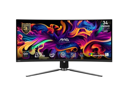 Herní monitor MSI MAG 341CQP QD-OLED 34",LED podsvícení, QD-OLED panel, 0.03ms, 1500000: 1, 250cd/m2, 3440 × 1440, - černý