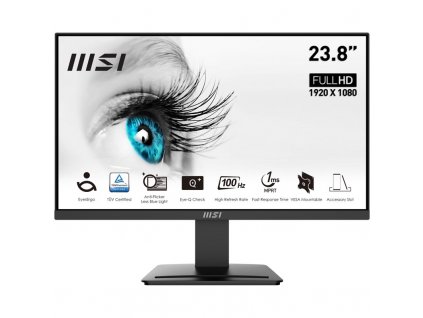 Monitor MSI Pro MP2412 23.8",LED podsvícení, VA panel, 1ms, 4000: 1, 300cd/m2, 1920 x 1080 Full HD, - černý