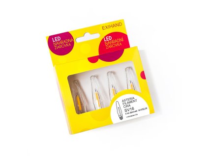 Blistr 4 čiré žárovky ASTERIA FILAMENT 14V/0,1W