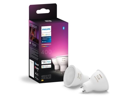 Chytrá žárovka Philips Hue 4.2W, GU10, White and Color Ambiance, 2 ks