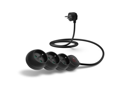 Kabel prodlužovací HP Online Connect IT 230 V, 3 zásuvky, s vypínačem, 1,5m - černý