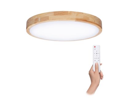 Stropní svítidlo Solight Solid Oak, 48W, s dálkovým ovladačem, 3360lm, 39cm, stmívání, studená/neutrální/teplá bílá - hnědé