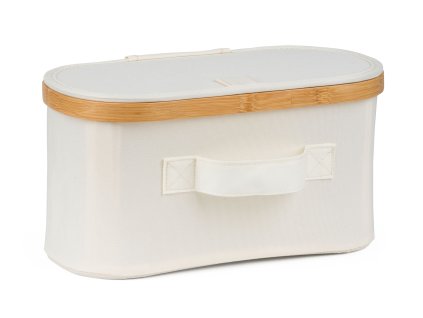 Úložný box G21 30 x 15 x 15 cm, bambusový s víkem, béžový