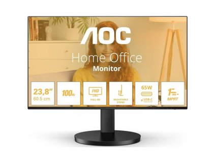Monitor AOC 24B3CF2 23.8",LED podsvícení, IPS panel, 1ms, 1300: 1, 250cd/m2, 1920 × 1080 Full HD, - černý