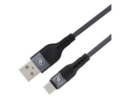 Kabel HP-online GoGEN USB-A / USB-C, 1m, opletený, zkumavka - grafitový
