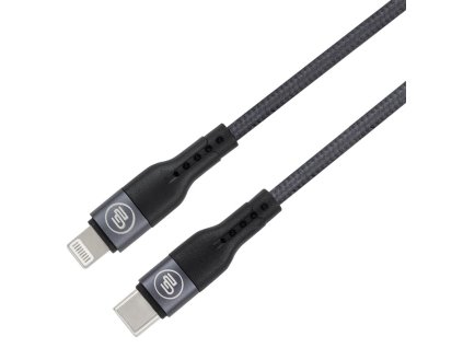 Kabel HP-online GoGEN USB-C / Lightning, 1m, opletený, zkumavka - grafitový