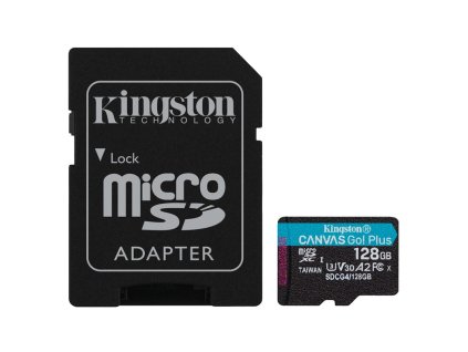 Paměťová karta Kingston Canvas Go! Plus MicroSDXC 128GB U3 UHS-I (200R/160W) + adaptér