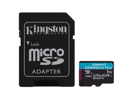 Paměťová karta Kingston Canvas Go! Plus MicroSDXC 1TB U3 UHS-I (200R/160W) + adaptér