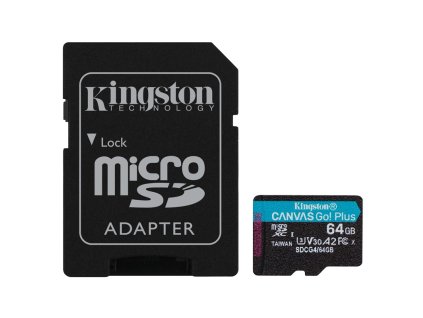 Paměťová karta Kingston Canvas Go! Plus MicroSDXC 64GB U3 UHS-I (200R/160W) + adaptér