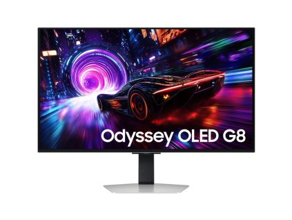 Herní monitor Samsung Odyssey OLED G8 32",LED podsvícení, OLED panel, 0.03ms, 1000000: 1, 260cd/m2, 3840 × 2160, - stříbrný