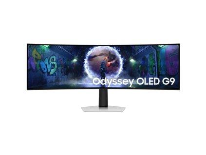 Herní monitor Samsung Odyssey OLED G9 49",LED podsvícení, OLED panel, 0.03ms, 1000000: 1, 250cd/m2, 5120 × 1440, - stříbrný