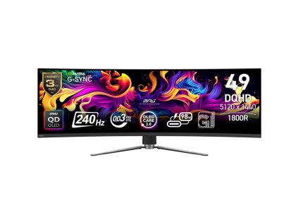 Monitor MSI MPG 491CQPX QD-OLED 49",LED podsvícení, QD-OLED panel, 0.03ms, 1500000: 1, 250cd/m2, 5120 × 1440, - černý