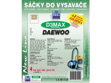 Sáčky do vysavače Jolly MAX D 3 (4+1ks) do vysav. DAEWOO