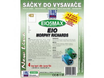 Sáčky do vysavače Jolly MAX EIO 5 (4+1+1ks) do vysav. EIO, MORPHY RICHARDS