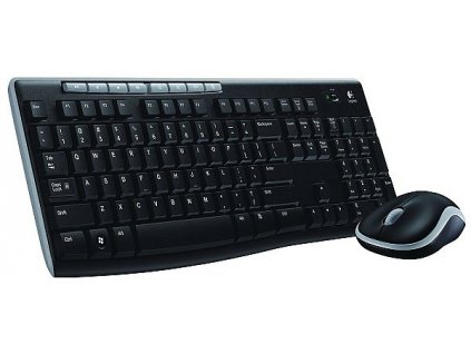 Klávesnice s myší Logitech Wireless Combo MK270, CZ  - černá