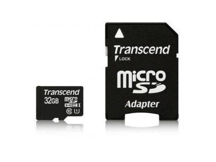 Paměťová karta Transcend MicroSDHC Premium 32GB UHS-I U1 (45MB/s) + adapter