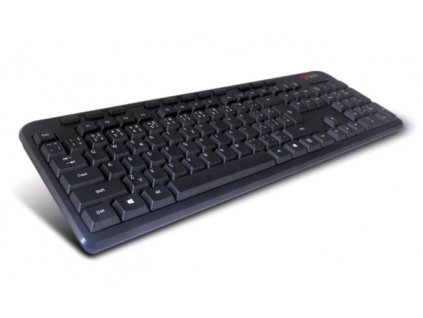 Klávesnice C-TECH KB-102M USB slim black multimediální, CZ/SK