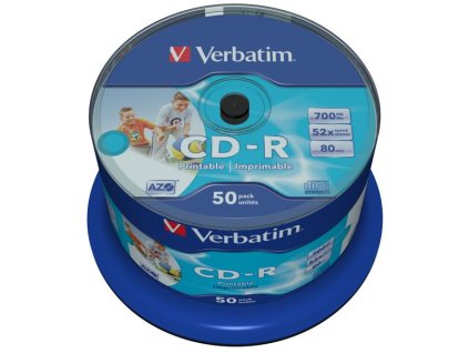 Disk Verbatim CD-R 700MB/80min, 52x, Printable, 50cake
