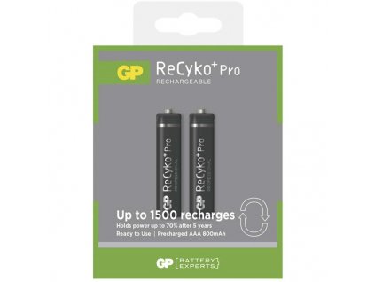 Baterie nabíjecí GP ReCyko+ Pro AAA, HR03, 800mAh, Ni-MH, krabička 2ks