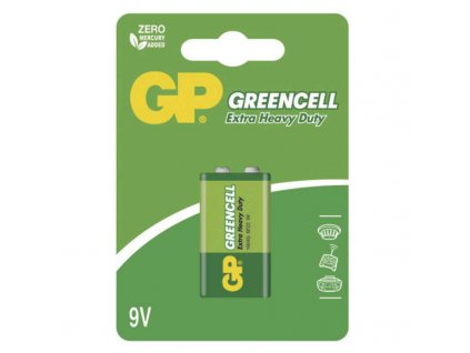 Baterie zinkochloridová GP Greencell 9V, blistr 1ks