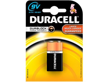 Baterie alkalická Duracell Basic 9V (6LR1), LF22, blistr 1ks