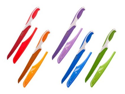 BANQUET Nůž na chléb s nepřilnavým povrchem SYMBIO NEW 33,5 cm, mix barev, s pouzdrem na čepel
