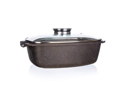 BANQUET Pekáč s nepřilnavým povrchem PREMIUM Dark Brown 39,5 x 22 x 11 cm, s poklicí s aroma knobem
