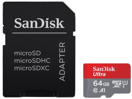 Paměťová karta Sandisk Micro SDXC Ultra Android 64GB UHS-I U1 (100R/10W) + adapter