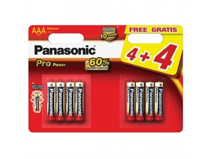 Baterie alkalická Panasonic Pro Power AAA, LR03, blistr 4+4ks