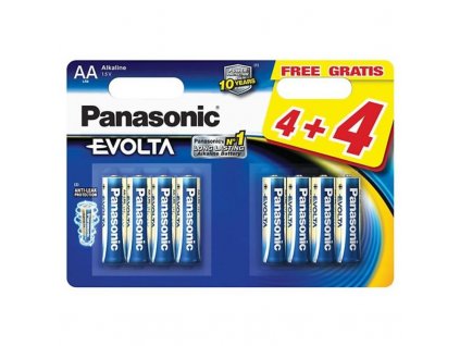 Baterie alkalická Panasonic Evolta AA, LR06, blistr 4+4ks