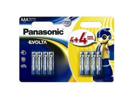 Baterie alkalická Panasonic Evolta AAA, LR03, blistr 4+4ks