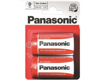 Baterie zinkouhlíková Panasonic D, R20, blistr 2ks