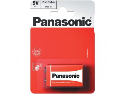 Baterie zinkouhlíková Panasonic 9V, 6F22, blistr 1 ks