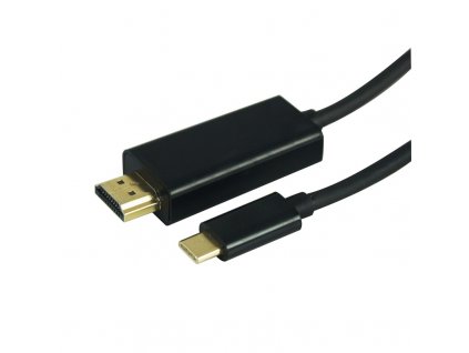 Kabel GoGEN HDMI 1,4 / USB typ C 3.1, 1,5m, pozlacený - černý